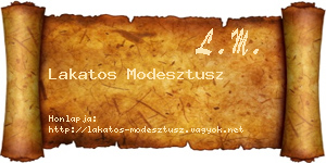 Lakatos Modesztusz névjegykártya